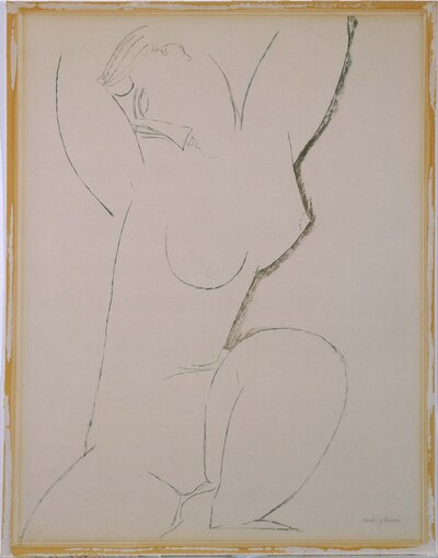 Head of a Woman with a Hat by Amedeo Modigliani