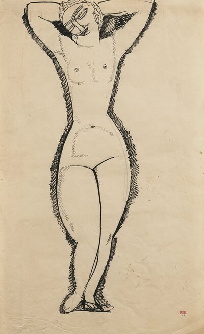 Portrait of Pinchus Kremenge by Amedeo Modigliani