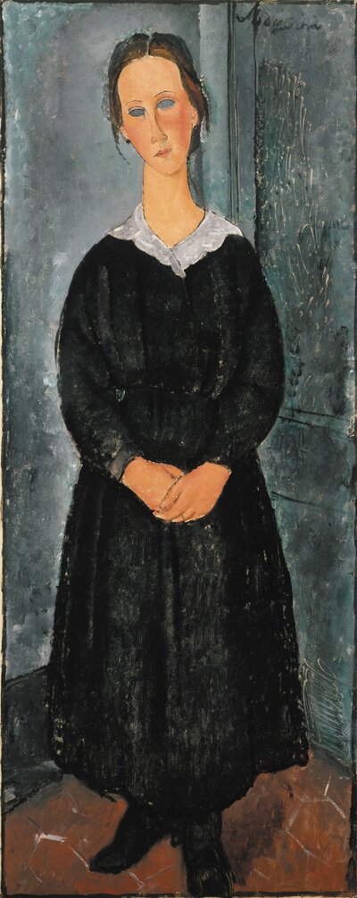 Jeanne Hebuterne in Red Shawl by Amedeo Modigliani