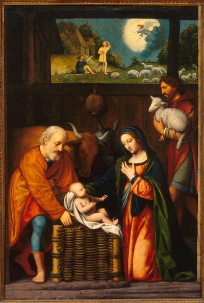 The Baptism of Christ (Battesimo di Cristo) by Leonardo da Vinci