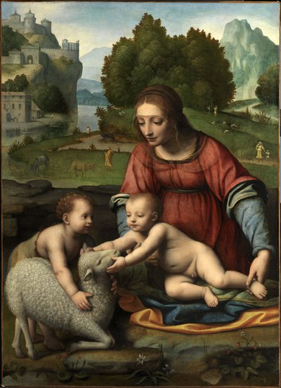 Madonna and Child with Infant St. John and a Lamb (Madonna col Bambino, San Giovanni e l'agnello) by Leonardo da Vinci