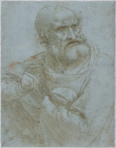 Study of an Old Saint or Prophet (Studio di vecchio santo o profeta) by Leonardo da Vinci
